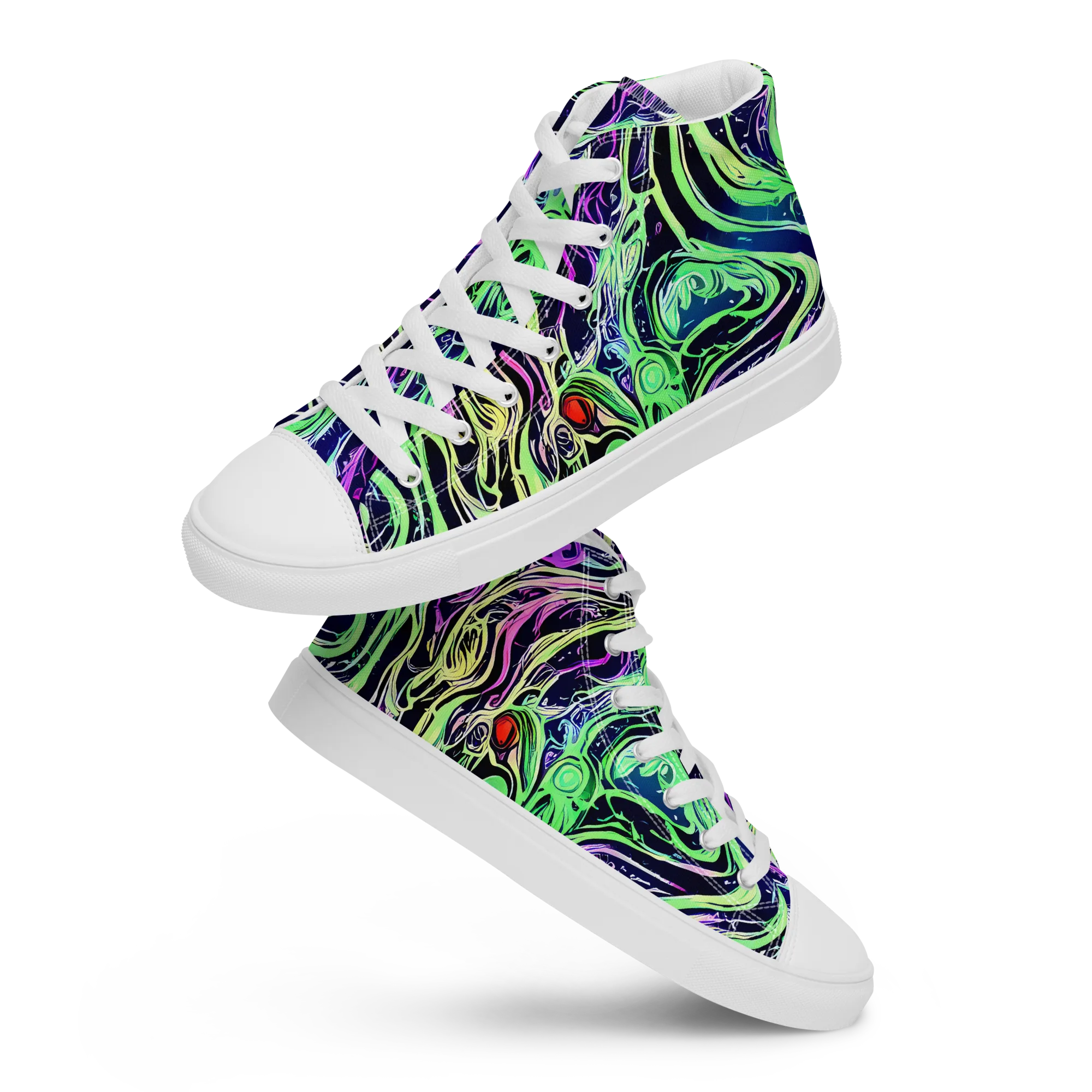 Alien Current on Women's High Top Canvas Shoes — Front