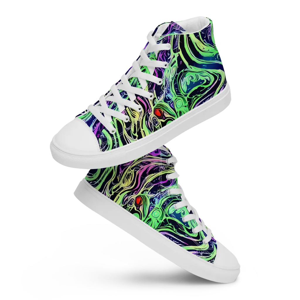 Alien Current on Women's High Top Canvas Shoes — Front