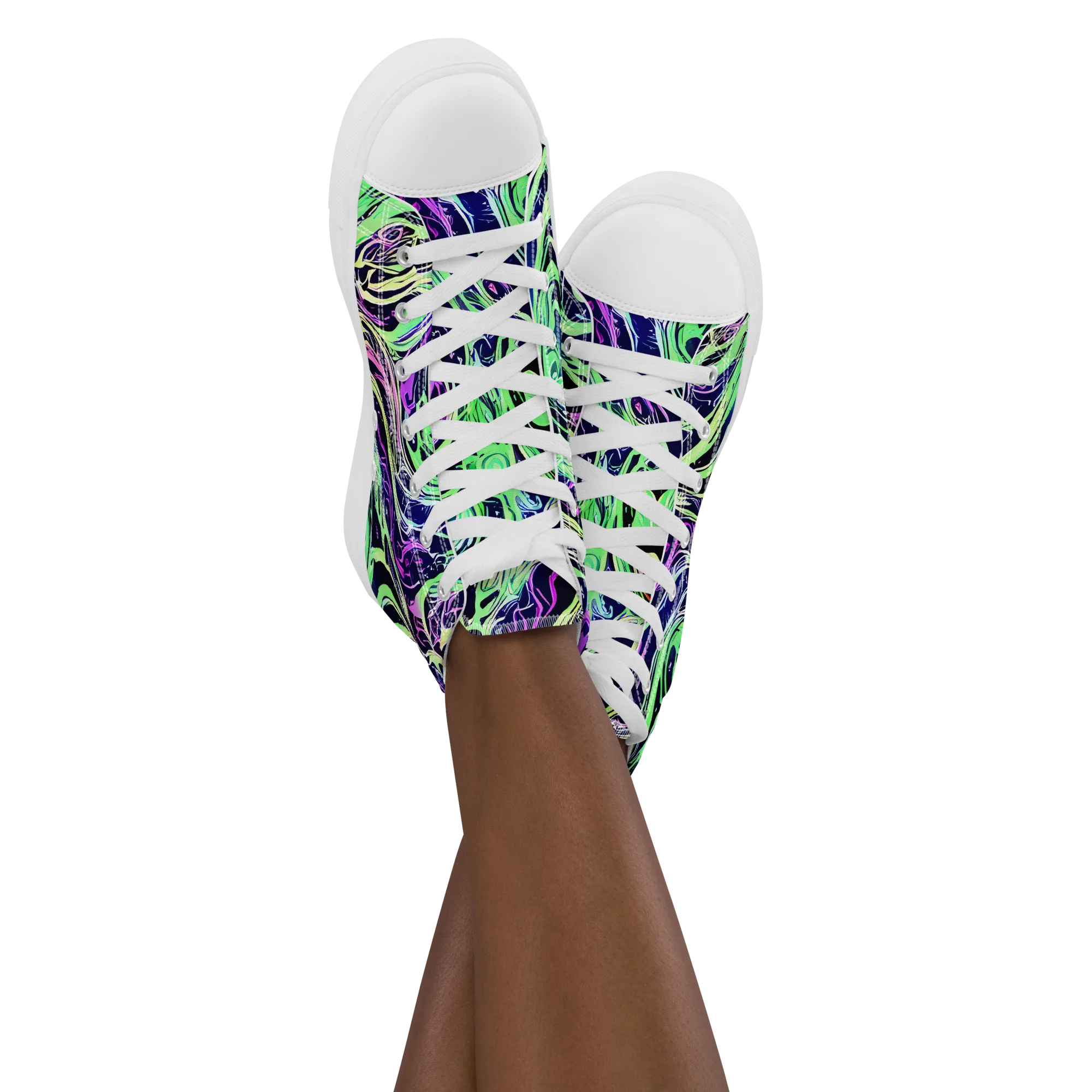 Alien Current on Women's High Top Canvas Shoes — Front