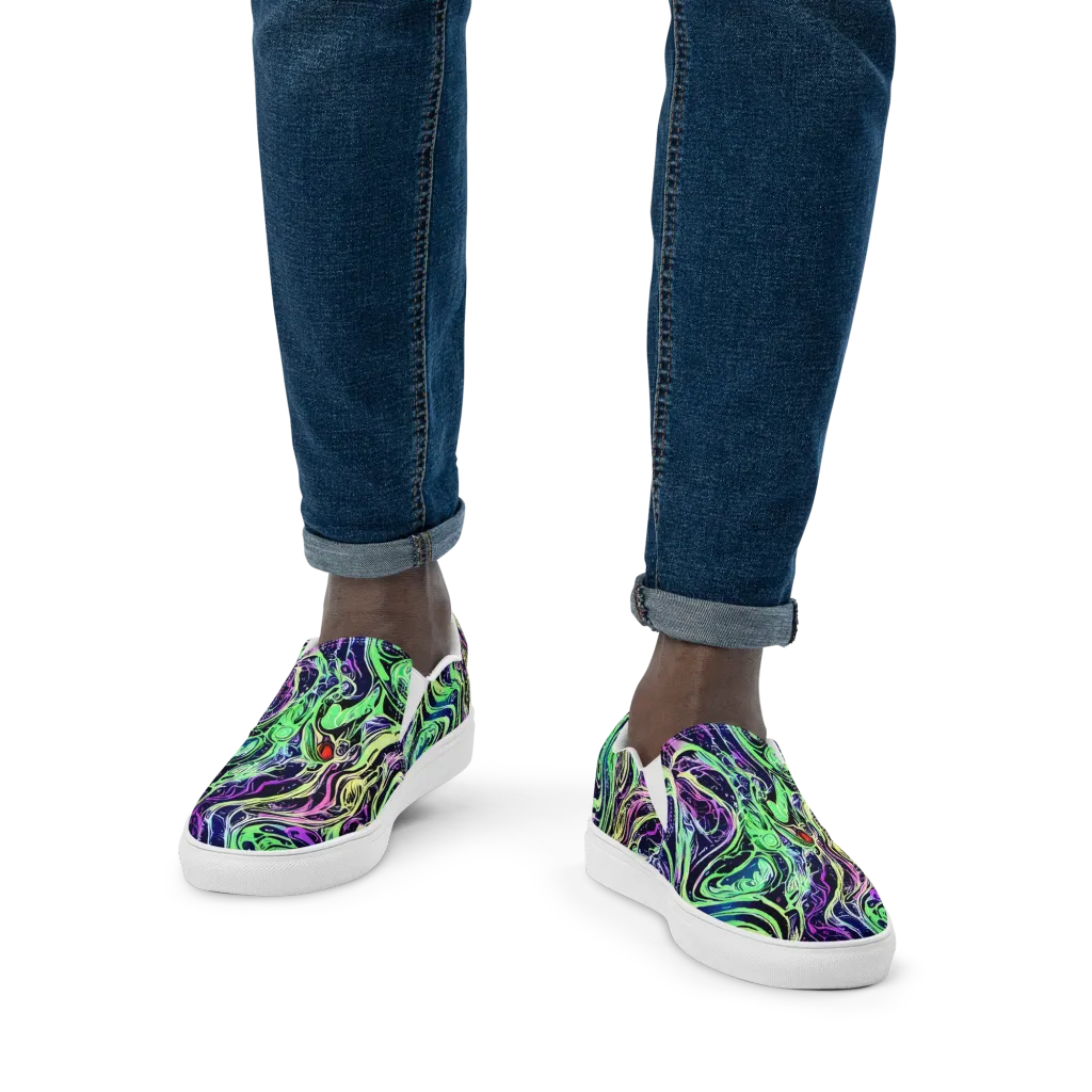 Alien Current on Men's Slip-On Canvas Shoes — Front