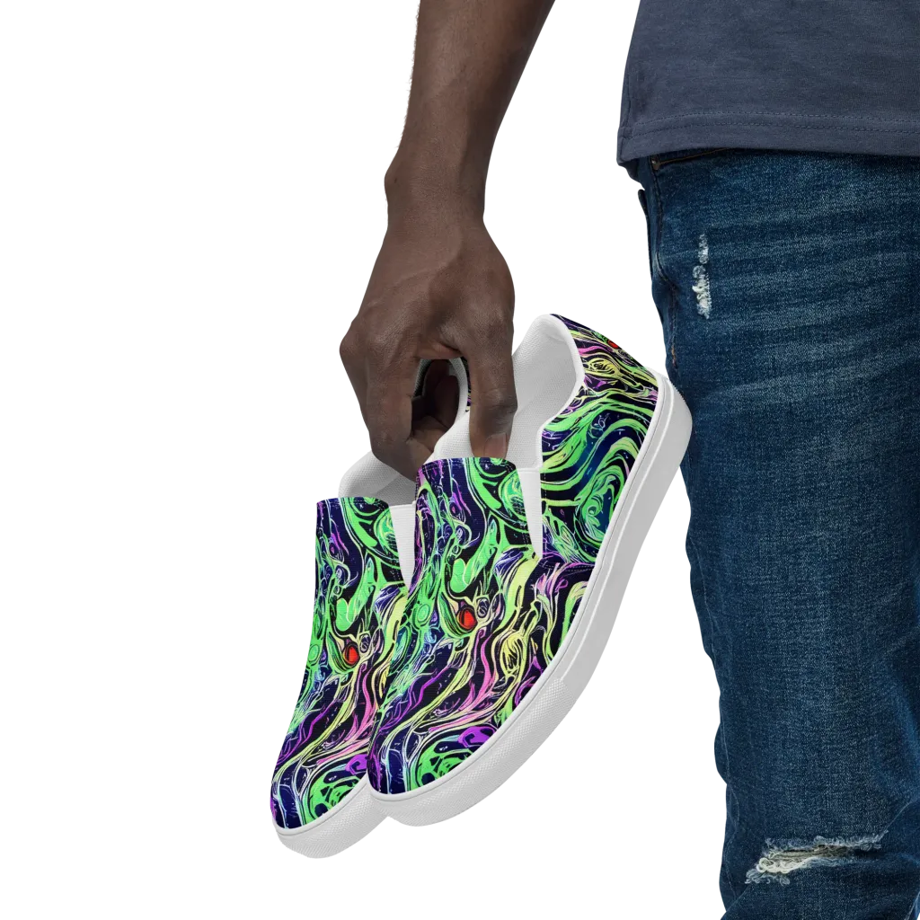 Alien Current on Men's Slip-On Canvas Shoes — Left Front