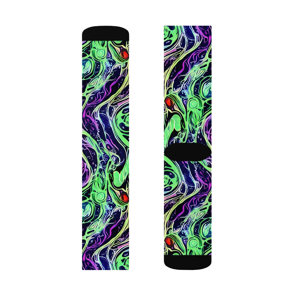 Alien Current on Socks — Left Sock