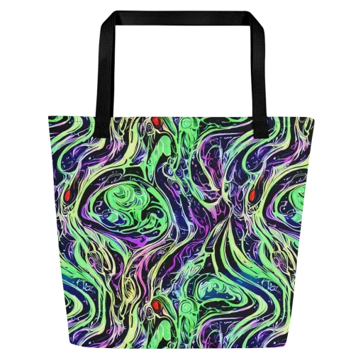 Alien Current on a Large Tote Bag W/ Pocket