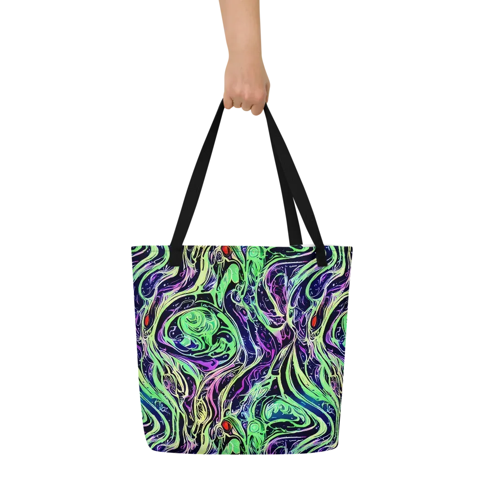 Alien Current on Large Tote Bag W/ Pocket — Front