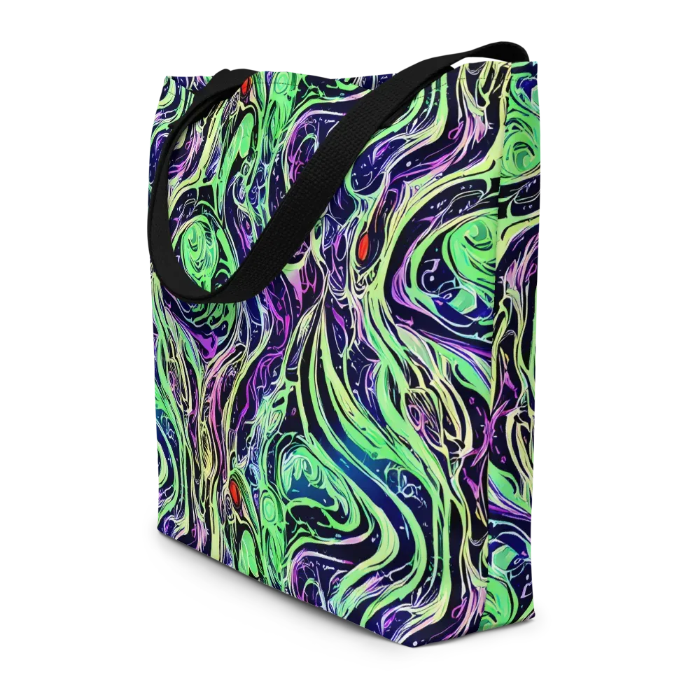 Alien Current on Large Tote Bag W/ Pocket — Front