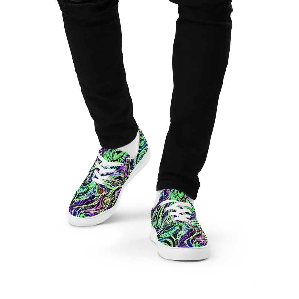 Alien Current on Men's Lace-Up Canvas Shoes — Front