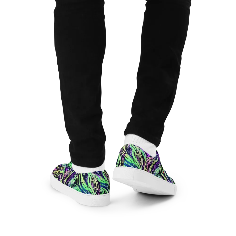 Alien Current on Men's Lace-Up Canvas Shoes — Back