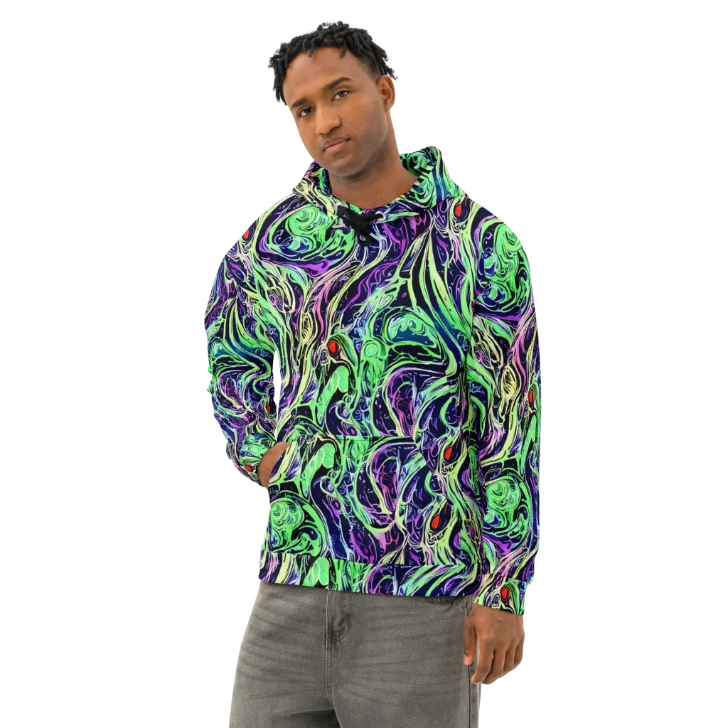 Alien Current on Cotton Hoodie — Left Front