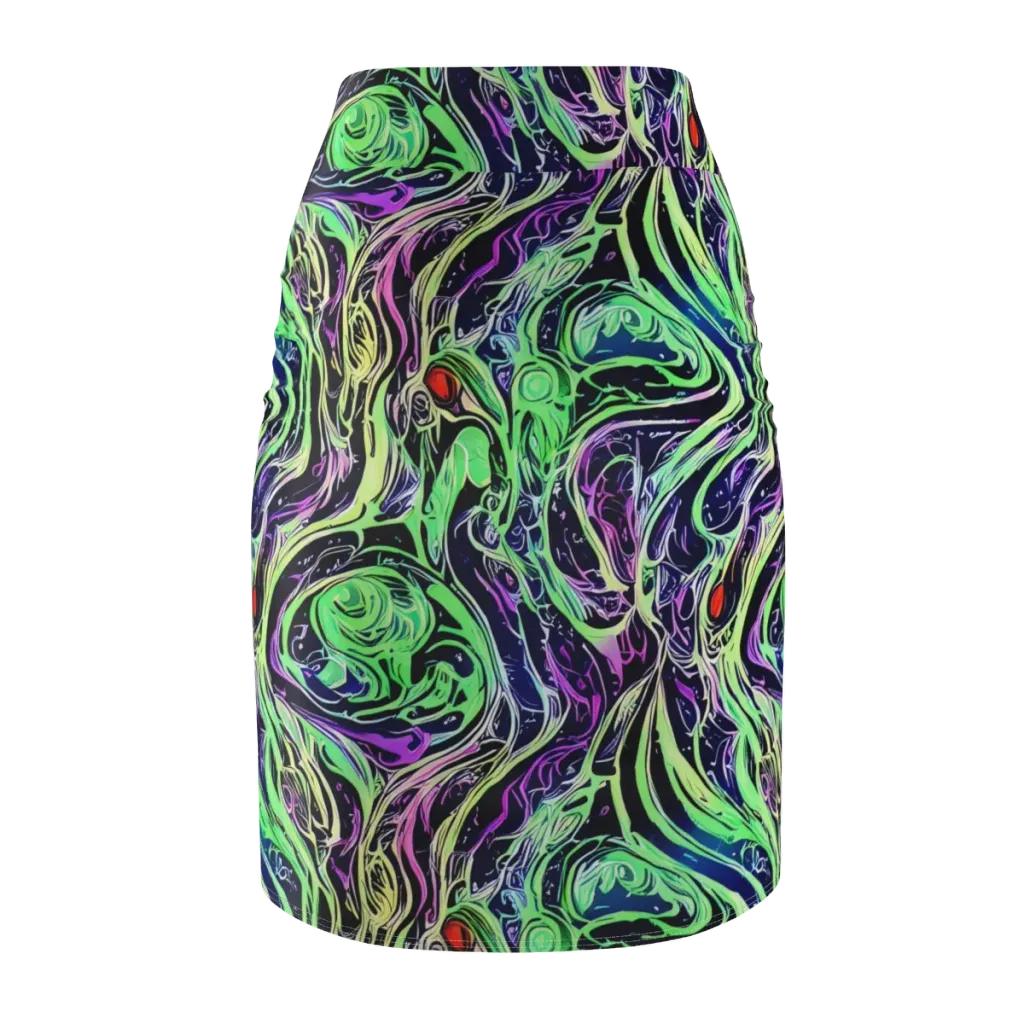 Alien Current on Pencil Skirt — Back