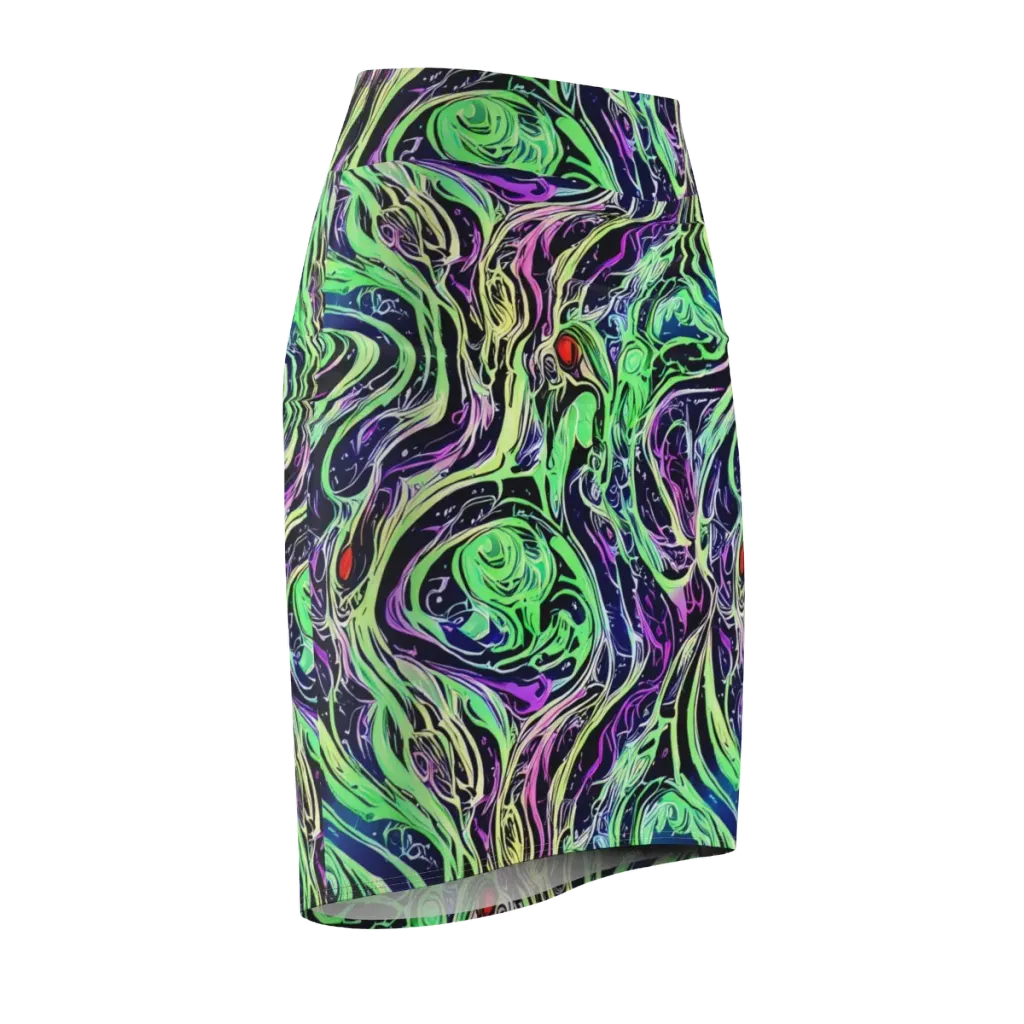 Alien Current on Pencil Skirt — Front Side
