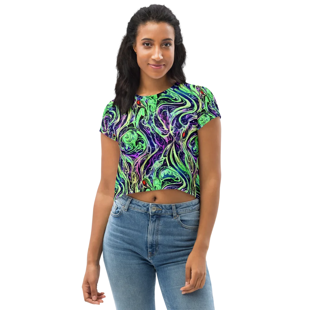 Alien Current on Crop Tee — Front