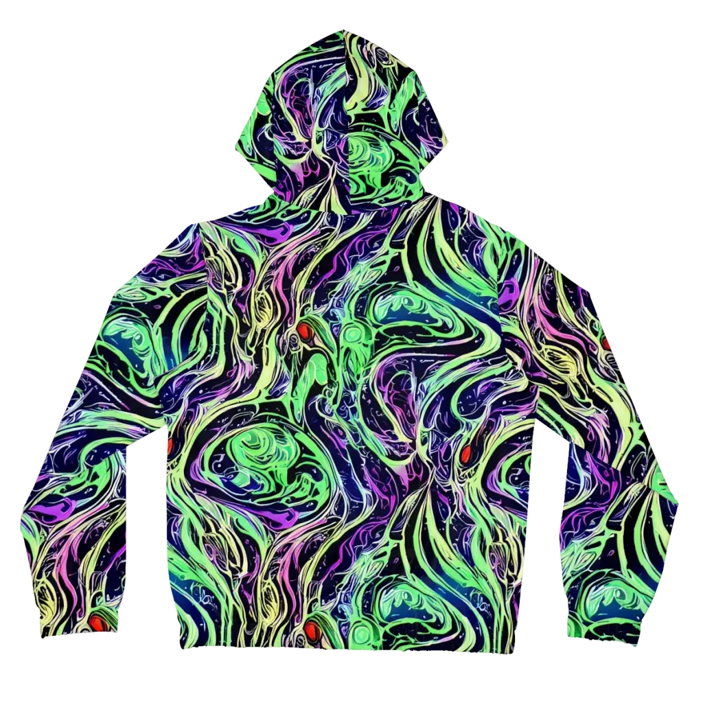 Alien Current on Women's Full-Zip Hoodie — Back