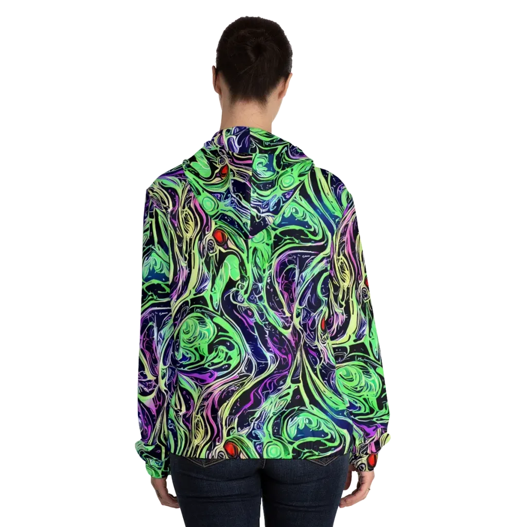 Alien Current on Women's Full-Zip Hoodie — Back On Person