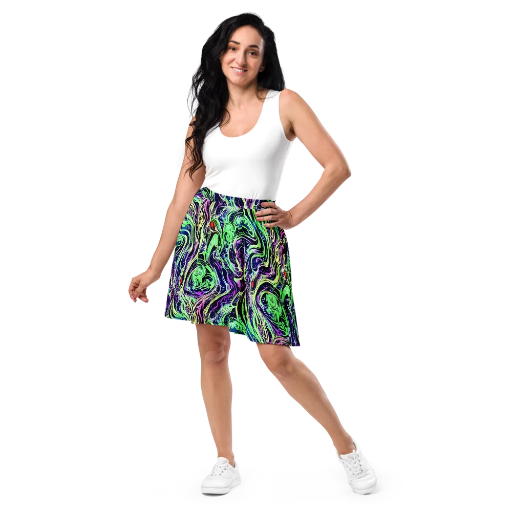 Alien Current on Skater Skirt — Front