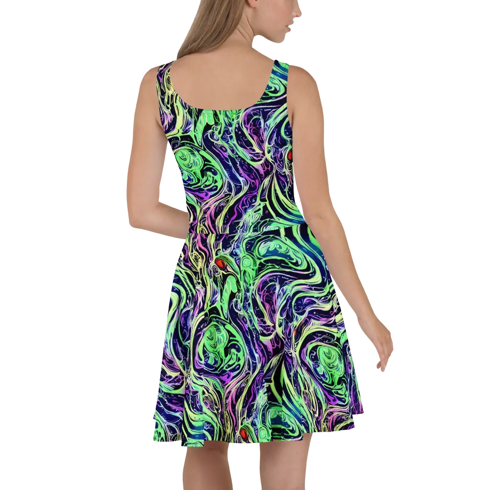 Alien Current on Skater Dress — Back