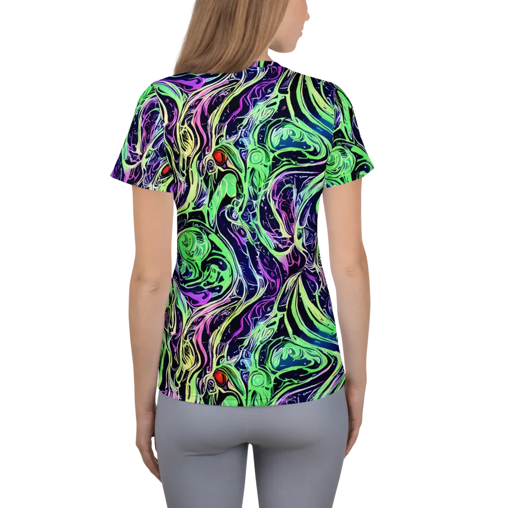Alien Current on Women's Athletic T-Shirt — Back