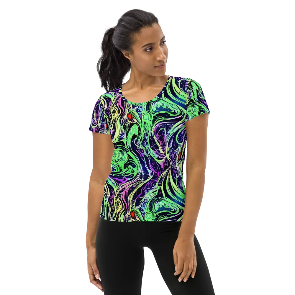 Alien Current on Women's Athletic T-Shirt — Front