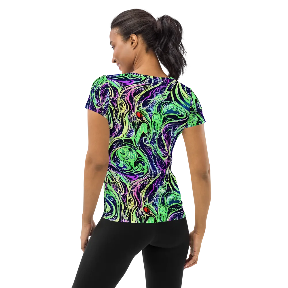 Alien Current on Women's Athletic T-Shirt — Back