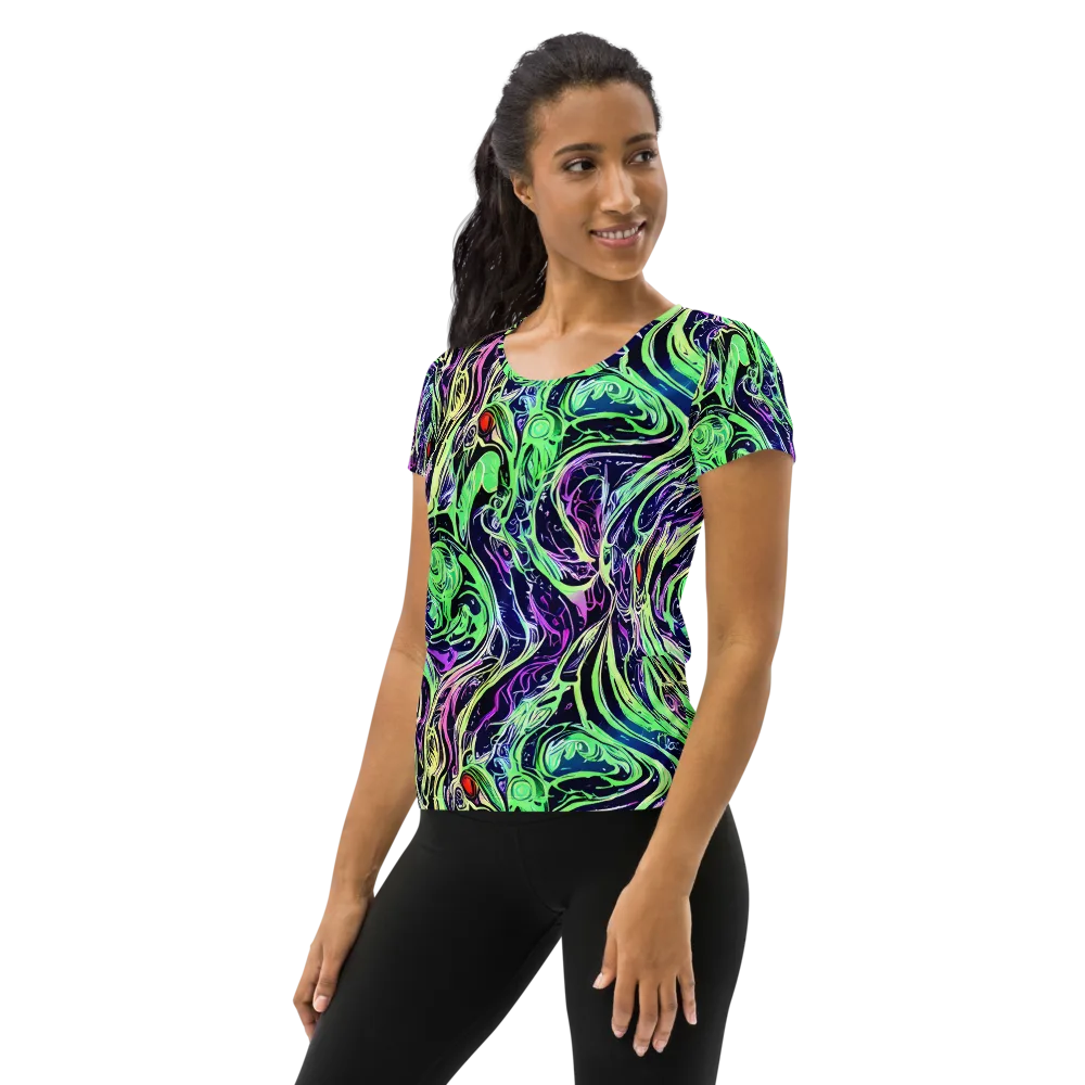 Alien Current on Women's Athletic T-Shirt — Left