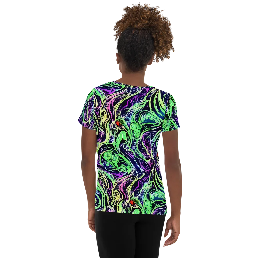 Alien Current on Women's Athletic T-Shirt — Back