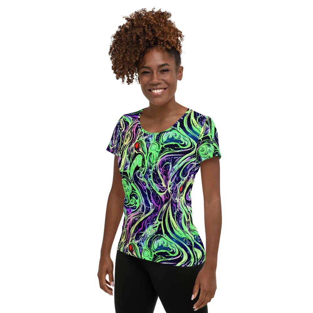 Alien Current on Women's Athletic T-Shirt — Left