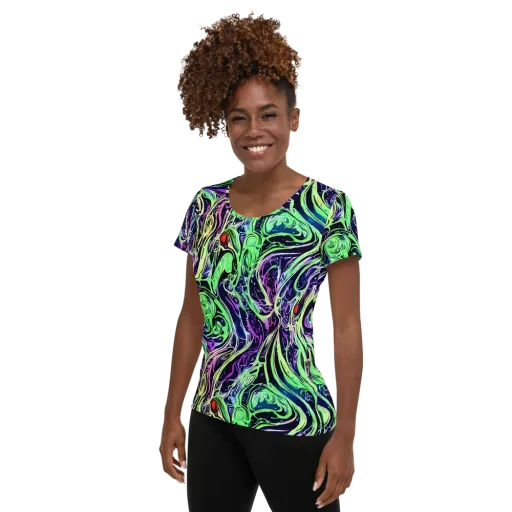 Alien Current on a Women's Athletic T-Shirt