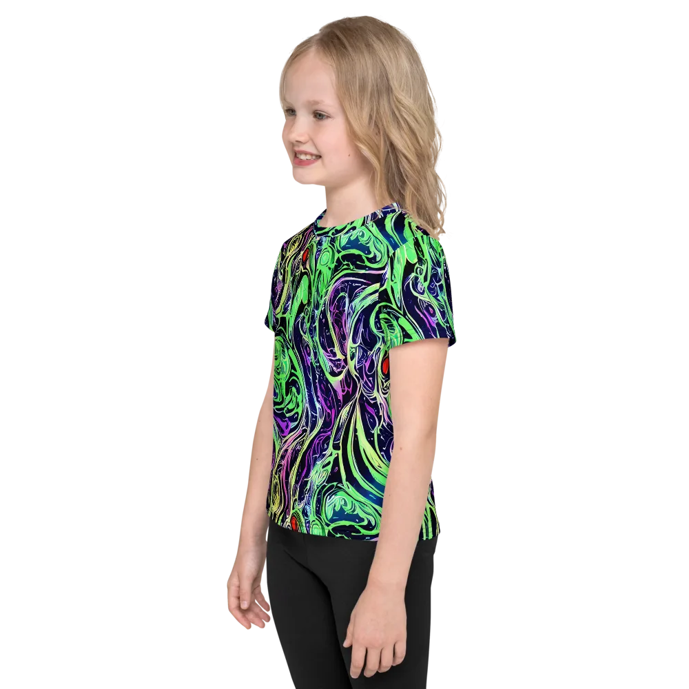 Alien Current on Kids Crew Neck T-Shirt — Left