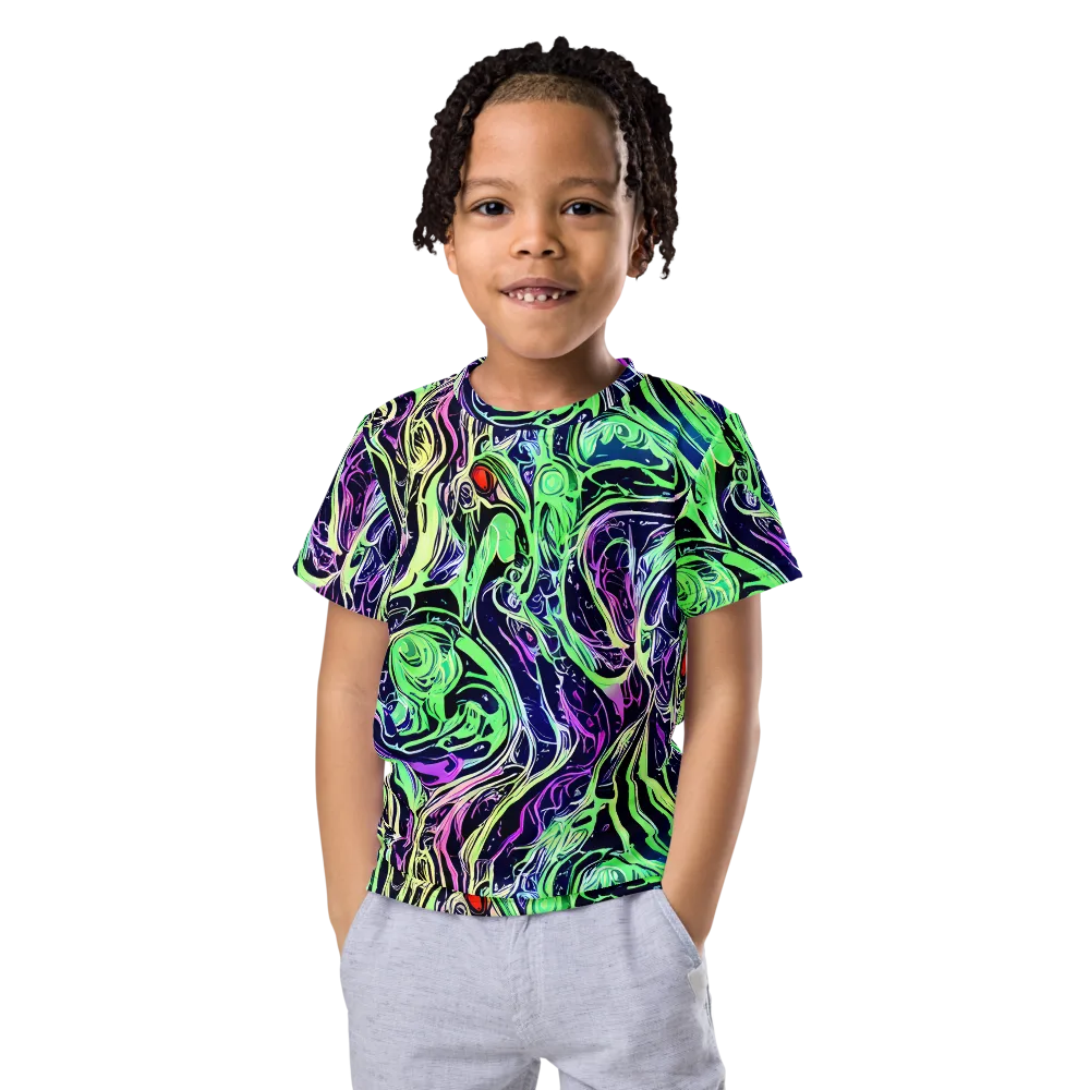 Alien Current on Kids Crew Neck T-Shirt — Front