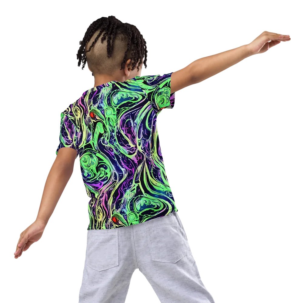 Alien Current on Kids Crew Neck T-Shirt — Back