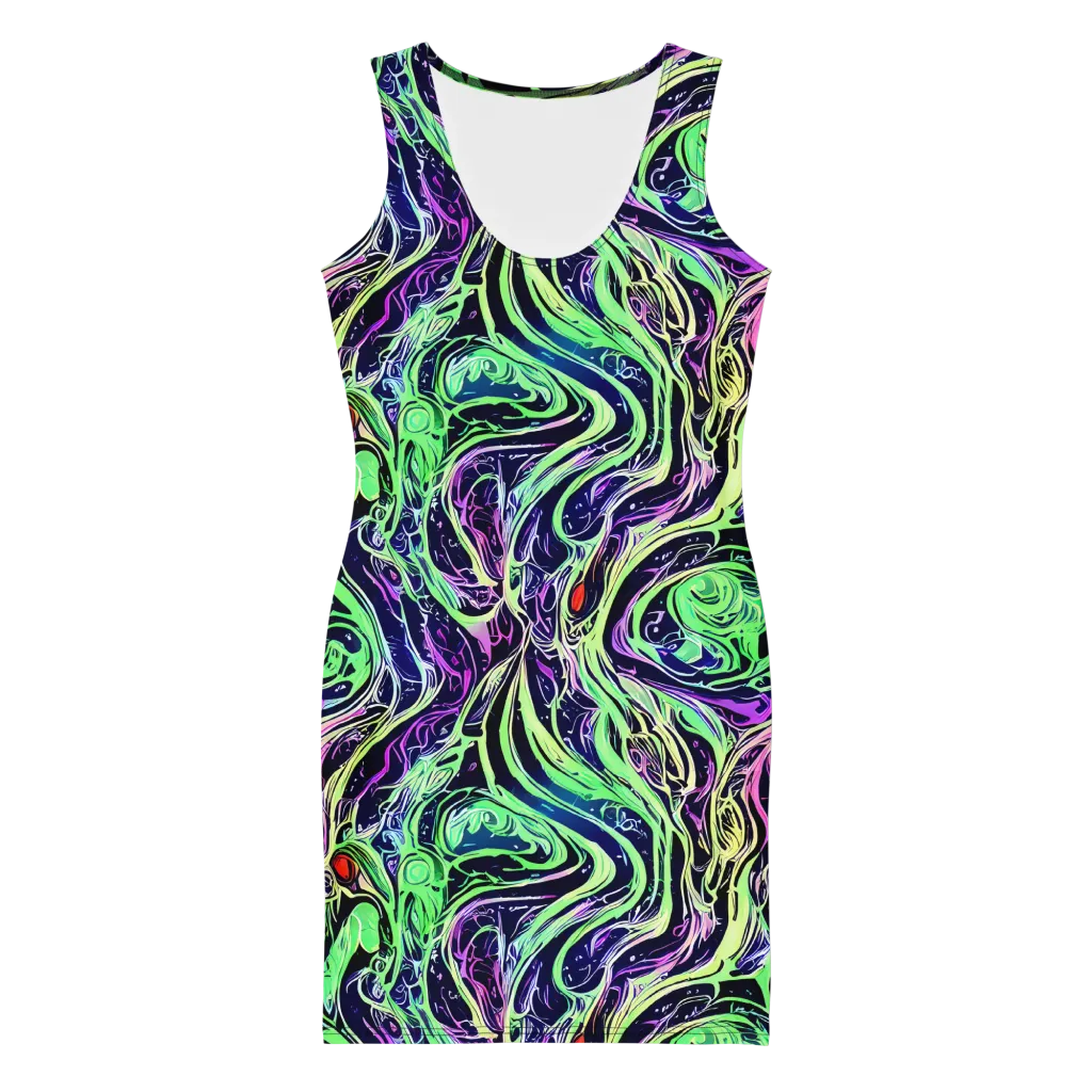 Alien Current on Bodycon Dress — Front