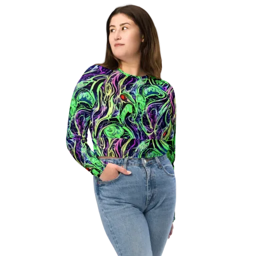 Alien Current on a Long Sleeve Crop Top