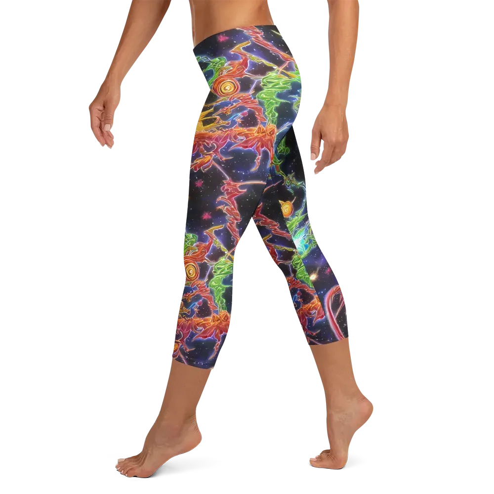 Galactic Flora on Capri Leggings — Left