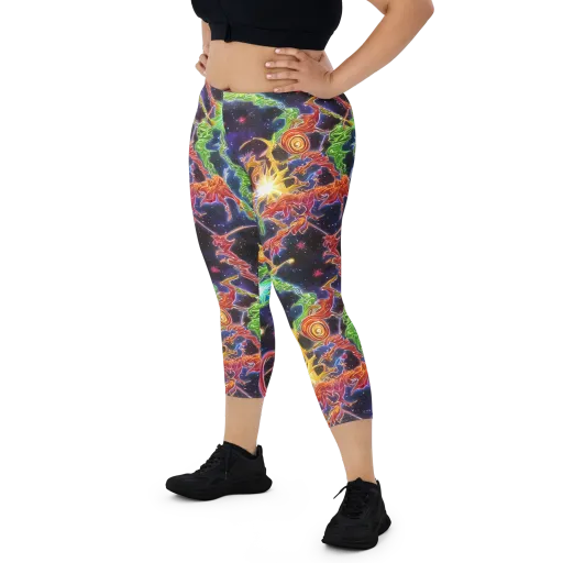 Galactic Flora on a Capri Leggings