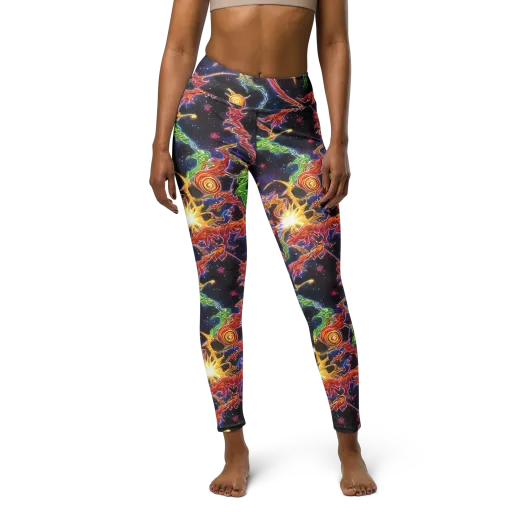 Galactic Flora on a Yoga Leggings