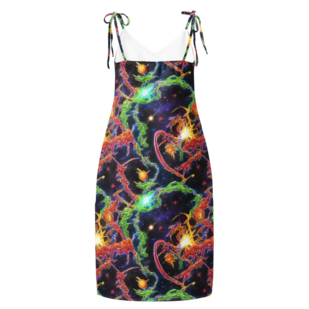 Galactic Flora on Slip Dress — Back