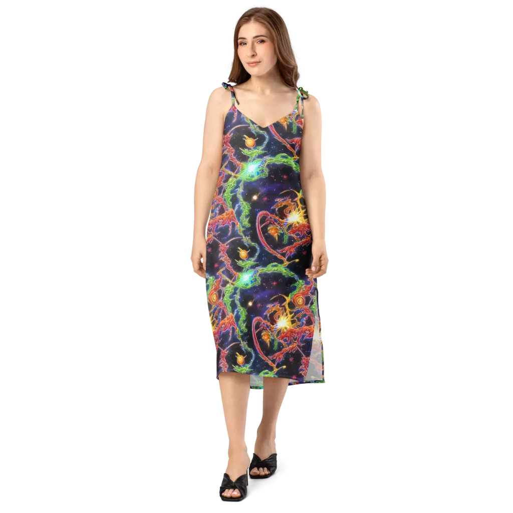 Galactic Flora on Slip Dress — Front
