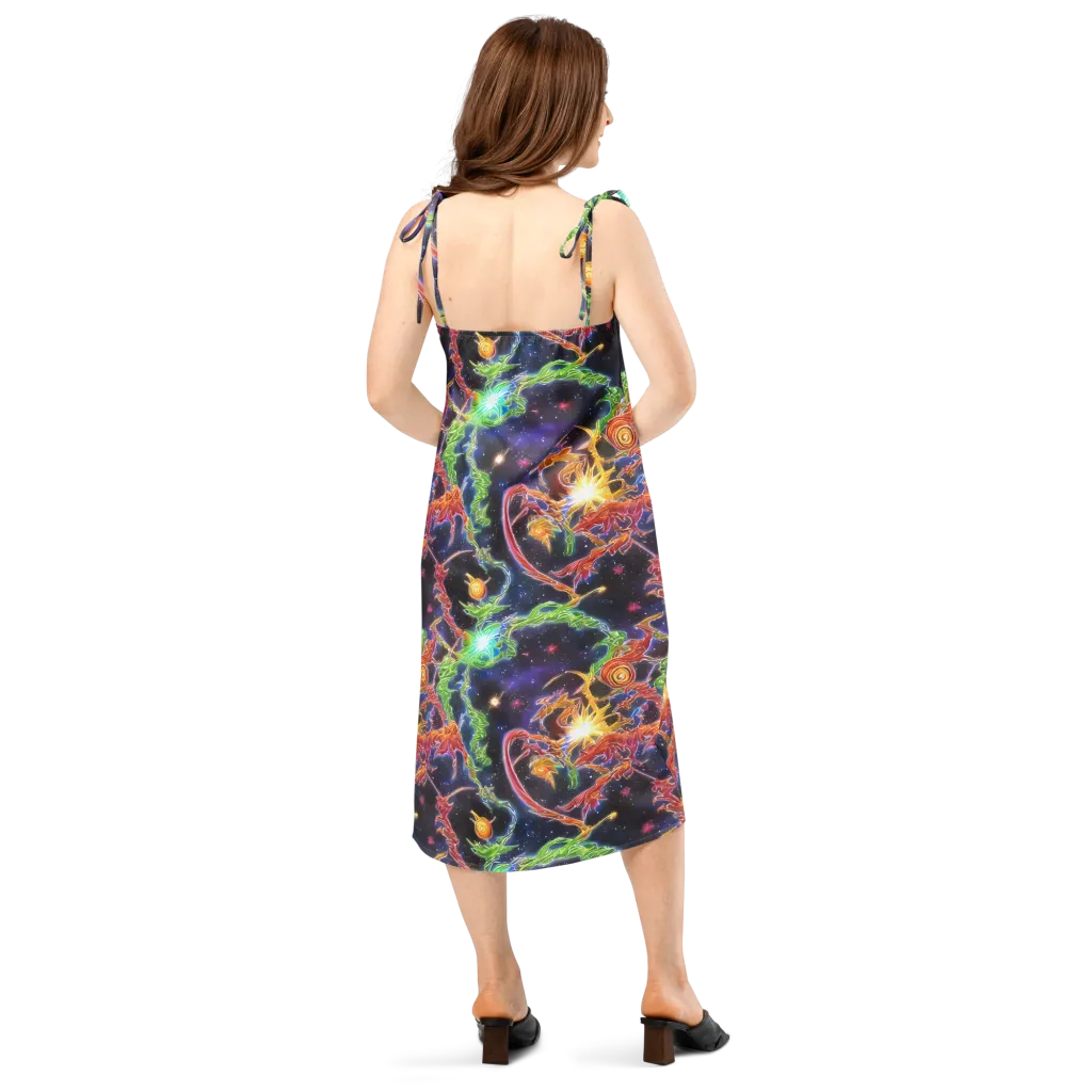 Galactic Flora on Slip Dress — Back