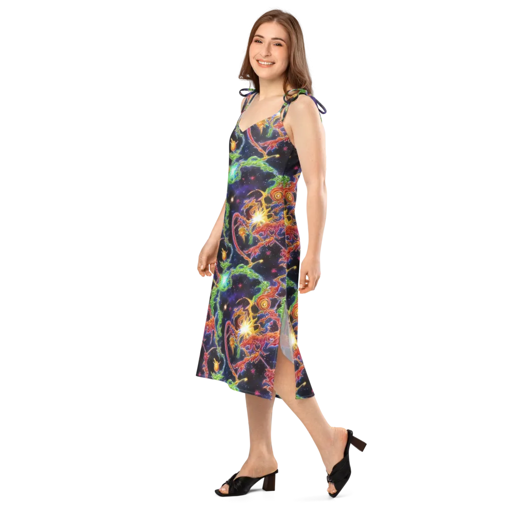 Galactic Flora on Slip Dress — Left Front