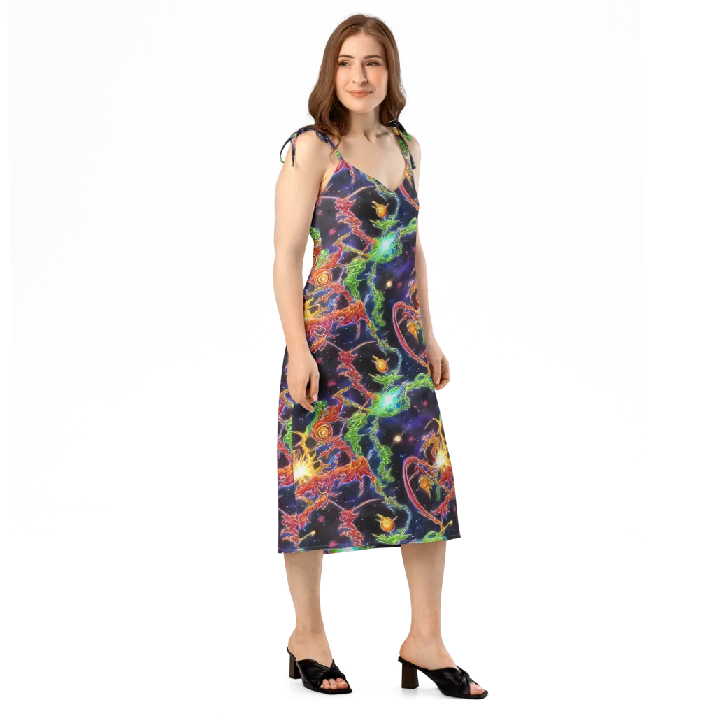 Galactic Flora on Slip Dress — Right Front