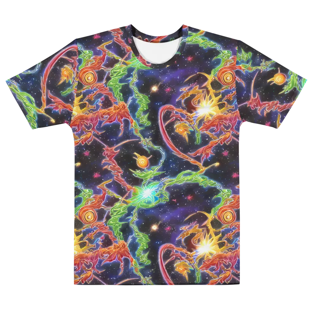 Galactic Flora on Men's Cotton Crew Neck T-Shirt — Front