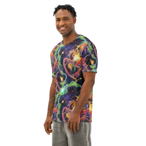 Galactic Flora on a Men's Cotton Crew Neck T-Shirt