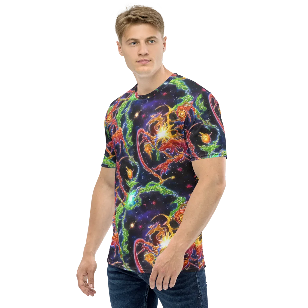 Galactic Flora on Men's Crew Neck T-Shirt — Left