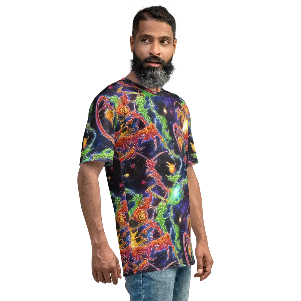 Galactic Flora on Men's Crew Neck T-Shirt — Right