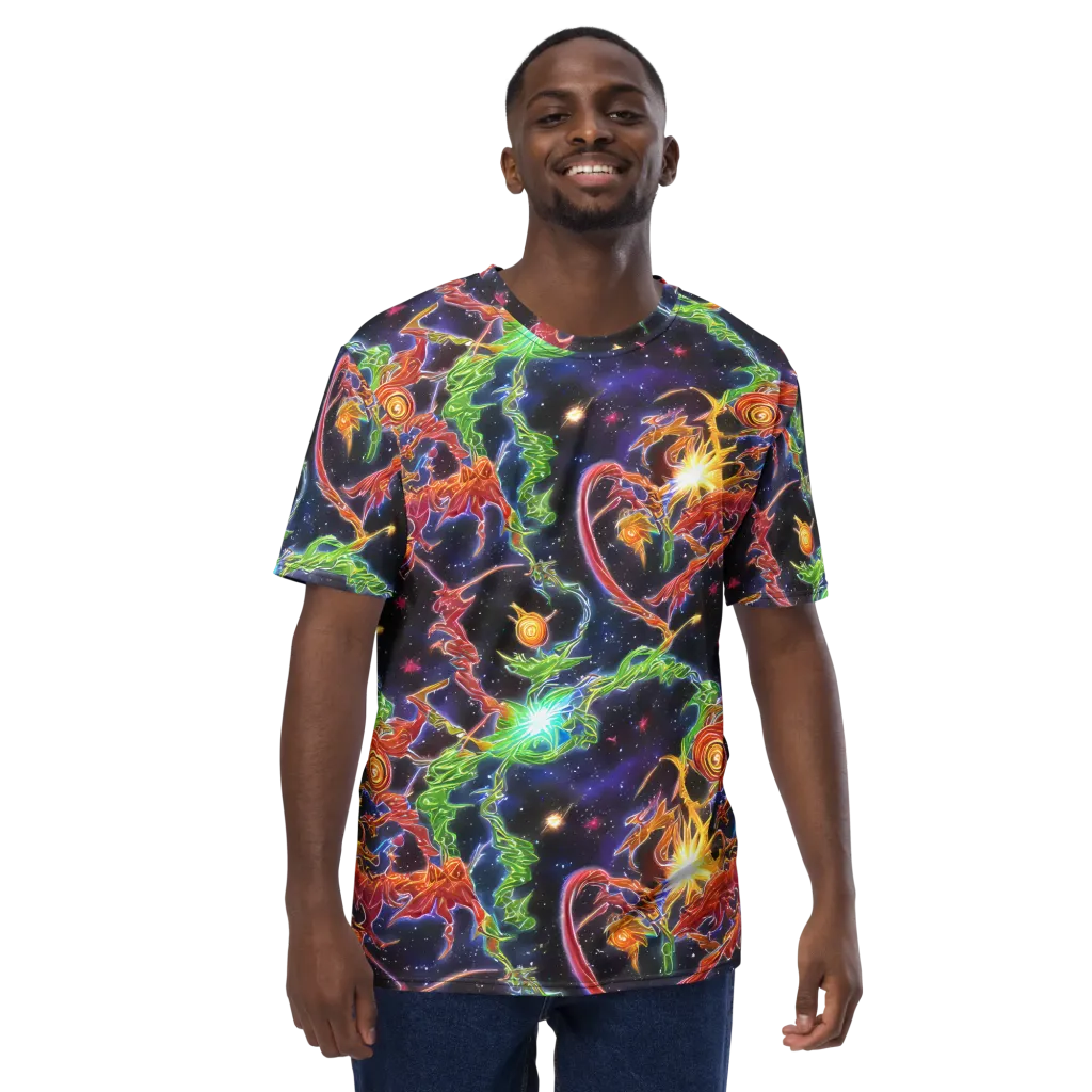 Galactic Flora on Men's Crew Neck T-Shirt — Front