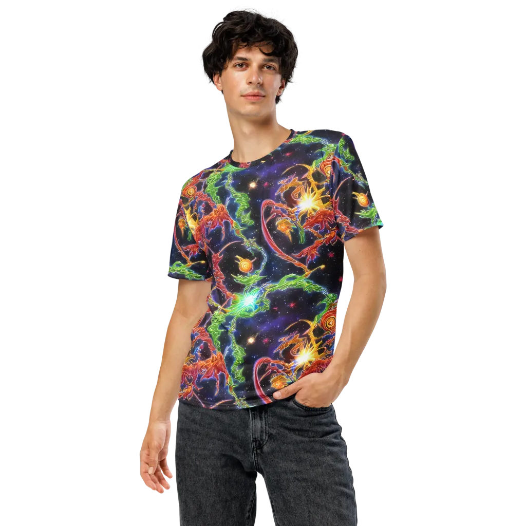 Galactic Flora on Men's Crew Neck T-Shirt — Front