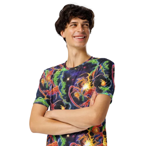 Galactic Flora on a Men's Crew Neck T-Shirt