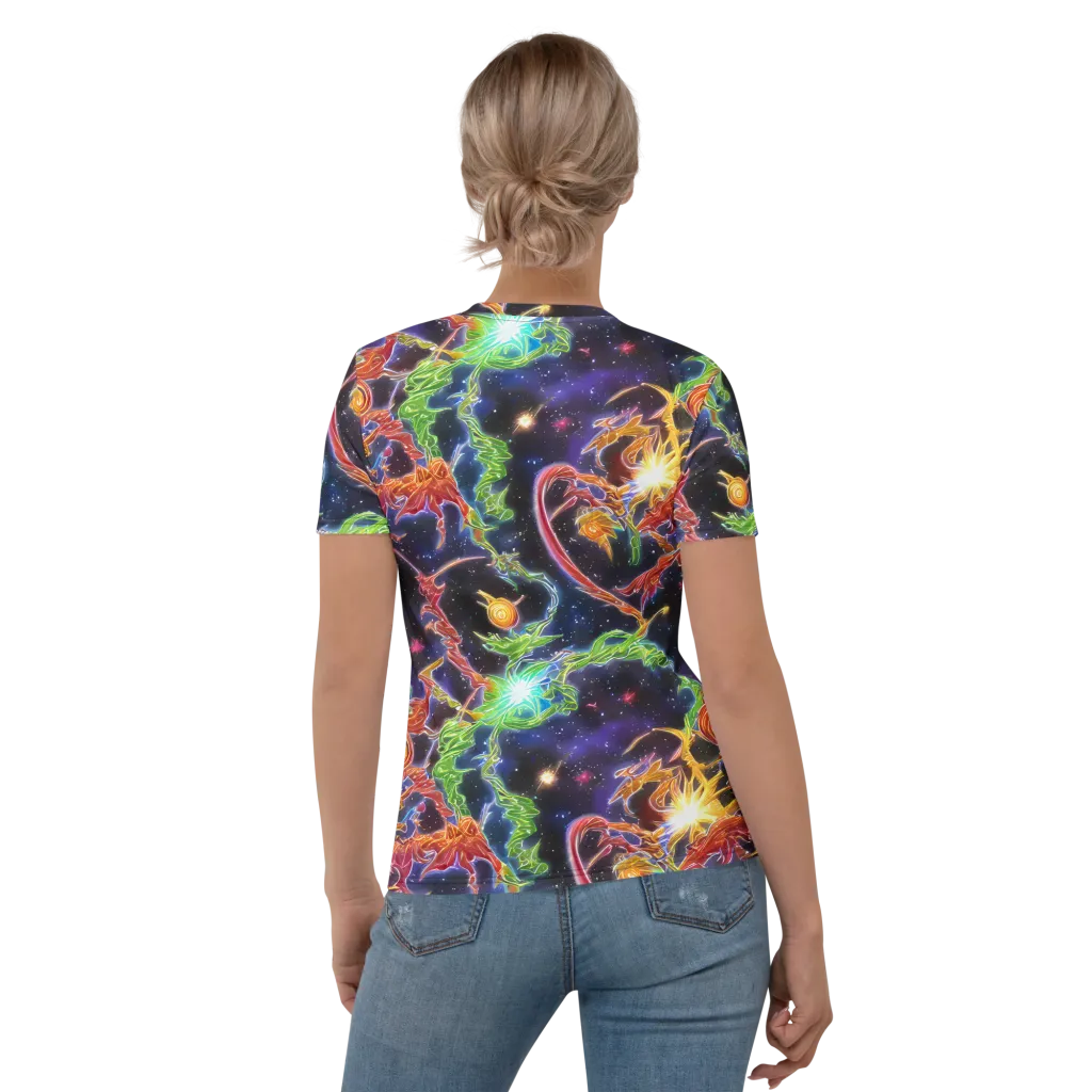 Galactic Flora on Women's Crew Neck T-Shirt — Back