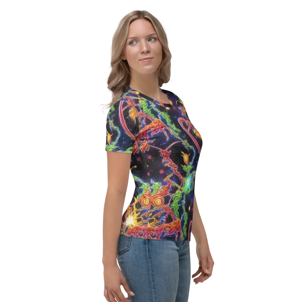 Galactic Flora on Women's Crew Neck T-Shirt — Right