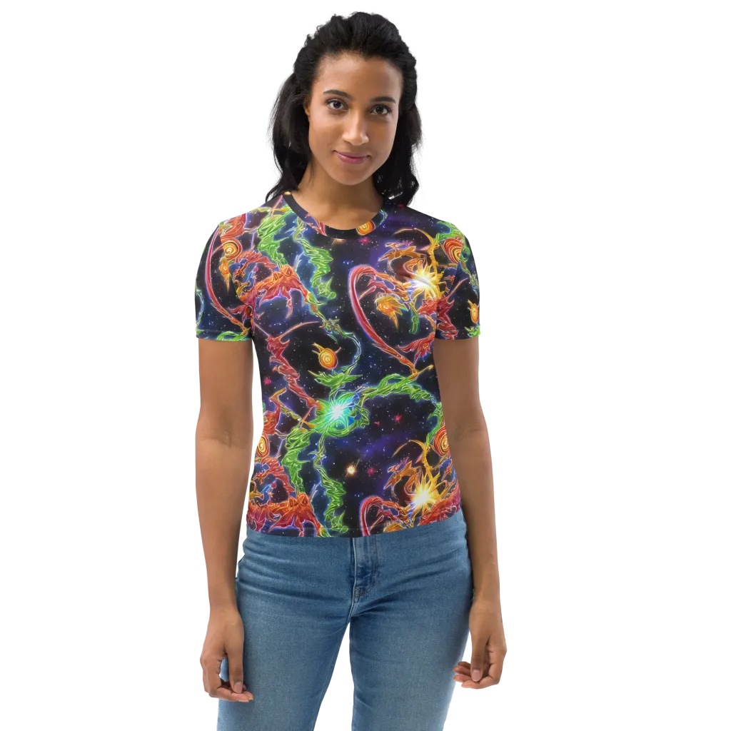 Galactic Flora on Women's Crew Neck T-Shirt — Front
