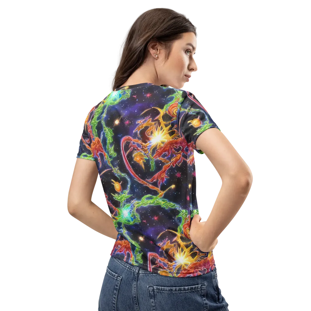 Galactic Flora on Women's Crew Neck T-Shirt — Back